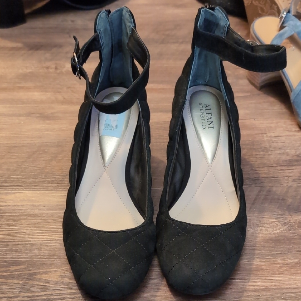 Black Quilted Heels for Women